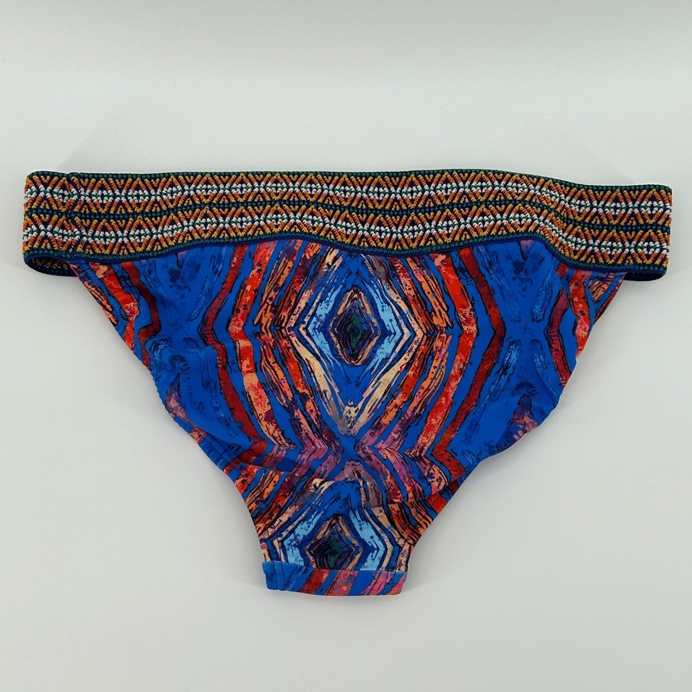 Venus Blue Geometric Beaded Waist Bikini Bottom Swimwear 10 NWOT Vacation Boho - Picture 6 of 7